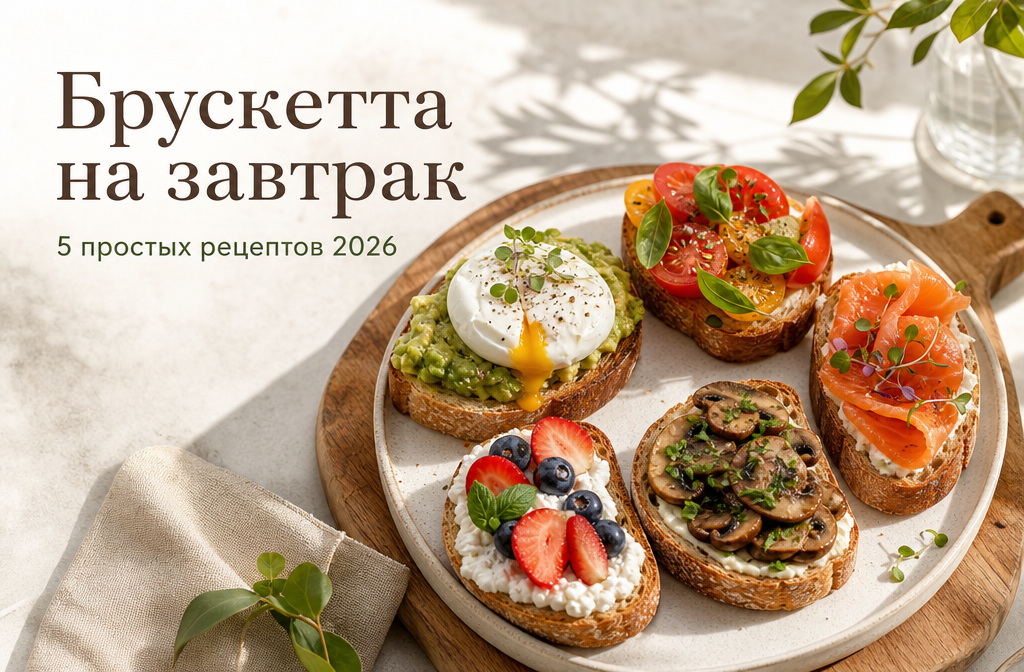 Брускетта на завтрак: 5 простых рецептов 2026