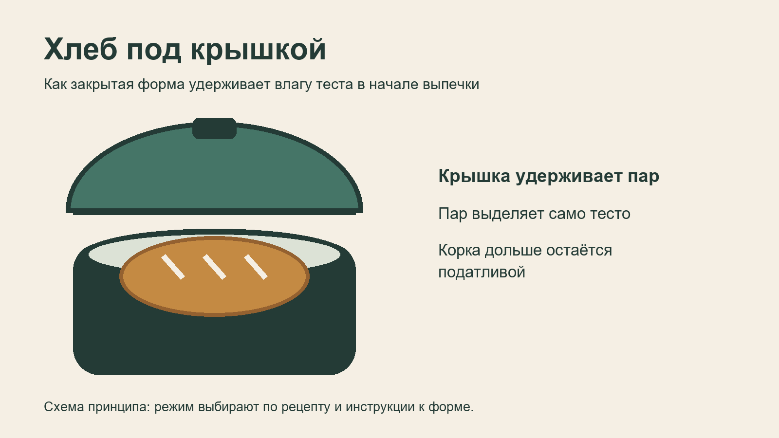 Хлеб под крышкой: удержание влаги рядом с тестом